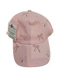 || Blossom Breeze® Cotton Blossom Breeze Pink Bow Baseball Hat for Adults ||