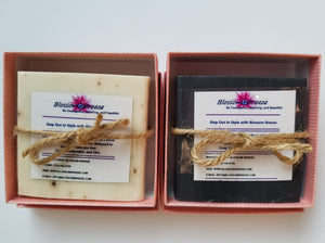 ||Blossom Breeze sets of 2 Hand Crafted Bar Soap Set in Blossom Pink gift paper boxes||