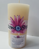 ||Blossom Breeze Classic Apple Blossom Ivory Pillar Candle. Burn time 80 hours ||