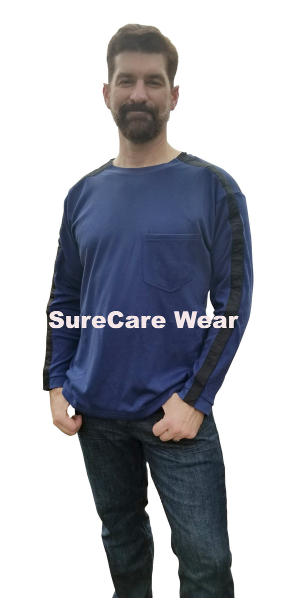 SureCare® Wear by Blossom Breeze®~ Comfortable Ocean Blue Long Sleeve