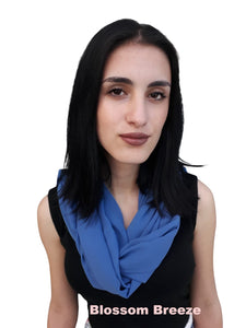 Blossom Breeze Spring Collection|  Blossom Breeze Sea Blue long Scarf /Foulard|