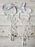 Blossom Breeze Hand Made Lace Wedding Gloves with Jewelry!