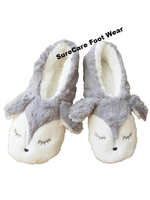 SureCare® Foot Wear by Blossom Breeze®~Women's Sleepy Fox Comfy Slippers