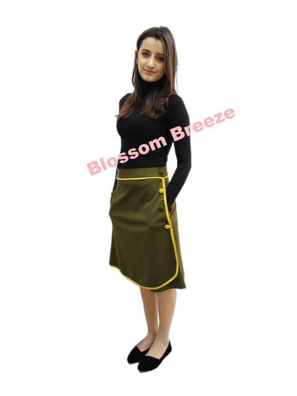 ||Blossom Breeze® Mom Collection | Simple and Stunning Forest Green Skirt |Both Sides Open ||