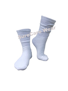 SureCare® Wear by Blossom Breeze®~ White Diabetic Crew Socks