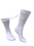 SureCare® Wear by Blossom Breeze®~ White Diabetic Crew Socks