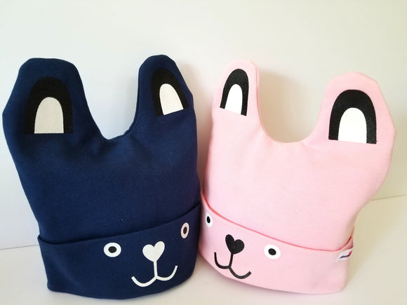 || Blossom Breeze® Cotton Bunny Rabbit Hats Accessories Pink or Navy ||